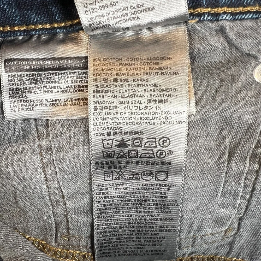 Levis 505 Jeans Mens 34x30 Regular Fit Dark Wash Denim Pants Classic‎